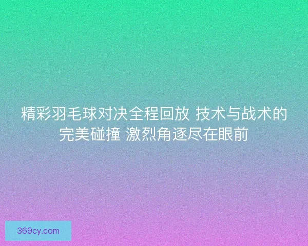 精彩羽毛球对决全程回放 技术与战术的完美碰撞 激烈角逐尽在眼前